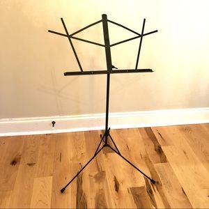 Accent Portable Black Metal Sheet Music Stand with Carry Case